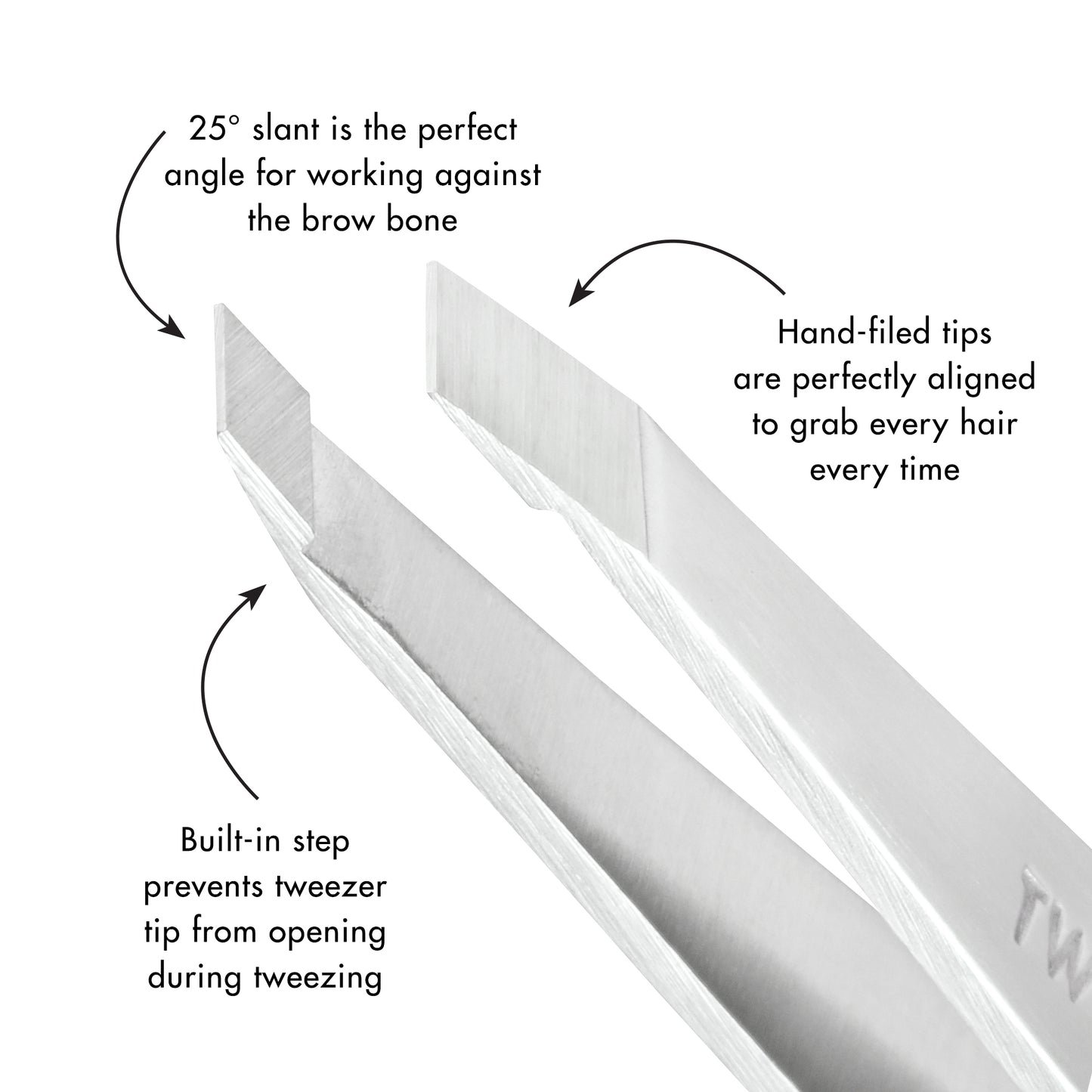 Slant Tweezer Classic Stainless Steel-Pinza Inclinada Clásica de Acero Inoxidable