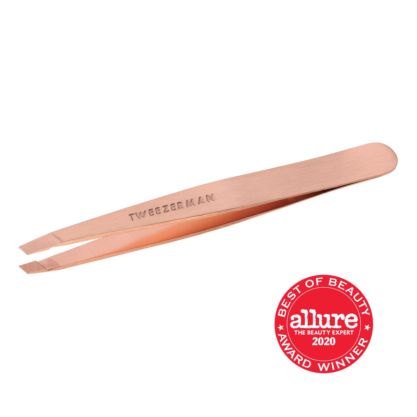 Rose Gold Mini Slant Tweezer and 10X Mirror-Mini Pinza y Espejo 10X  Oro Rosa